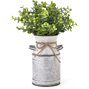 Jarra de metal galvanizado blanca estilo vintage para flores, ideal para decoración de bodas y jardines. - Product Image 6