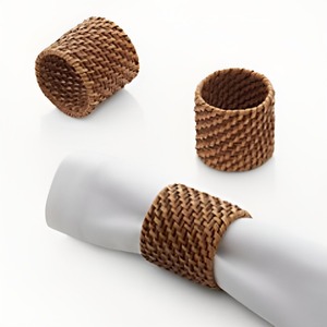 <b>Rattan</b> Woven <b>Dining</b> <b>Table</b> Napkin Ring Paper and Handkerchief Rings for Restaurants Customized Natural Boho Napkin Ring Low Price - Product Image 2