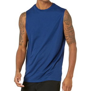 Camisetas Personalizadas sin Mangas para Hombre, Transpirables, de Poliéster/Algodón, Cuello Redondo, para Entrenamiento, Gimnasio, Fitness, Deportes - Product Image 4