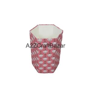 Poubelle hexagonale élégante en carton de papier coton fait main, pliable, à ouverture supérieure, pour usage intérieur/extérieur, vente en gros - Product Image 6