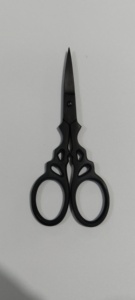 Tijeras para Cejas de Alta Calidad, Acero Inoxidable, Hoja Recta, Estilo Elegante, Color Negro, para Diestros - Product Image 2