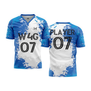 High Quality 100% Polyester Short Sleeve Soccer Jersey Custom Sublimated Breathable Quick Dry Printed Front Logo Team <b>Name</b> - Product Image 1