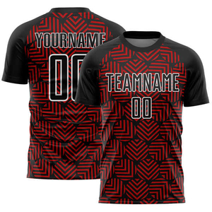 เสื้อฟุตบอลแบบกำหนดเอง เสื้อฟุตบอลแขนสั้น คอกลม พิมพ์ชื่อทีม หมายเลขผู้เล่น ชุดแข่งขัน - Product Image 2