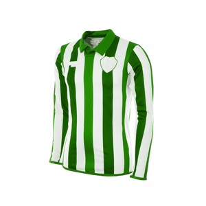 Polo à manches longues rayé pour homme, vert et blanc, coupe classique, style décontracté, tissu tissé, logo sur le devant - Product Image 6