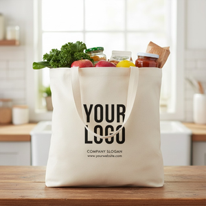 EcoDari Durable Thick Cotton Pull-On Closure Tote <b>Bag</b> with Long Shoulder Handle-Eco-Friendly Reusable for Retail Gift Daily Use - Product Image 2