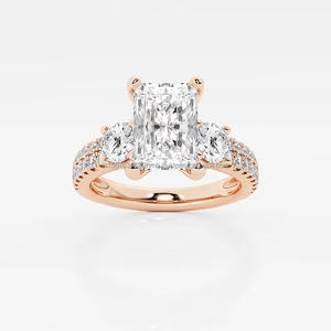 Bague IGI/GIA élégante en or blanc 14 carats créée par un long coussin en laboratoire cadeau de fiançailles/mariage vintage de luxe anniversaires cultivés en laboratoire - Product Image 6