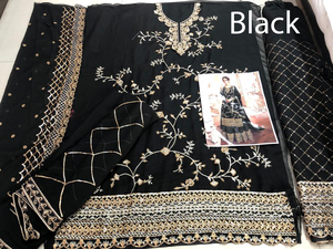 Vêtements ethniques traditionnels indiens pakistanais de qualité supérieure robe Sharara cousue pour femmes en Georgette lourde avec travaux de broderie - Product Image 3