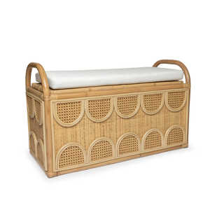 Joyful Rattan Toy <b>Storage</b> <b>Bench</b> Woven <b>Storage</b> <b>Bench</b> Decorative Seating <b>Bench</b> Multi Function <b>Bench</b> For Kids Room Organization - Product Image 3