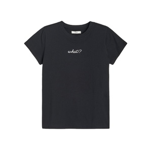 T-shirt décontracté pour femme OEM 2021, col rond, manches courtes, imprimé lettres, coupe ajustée, été - Product Image 1