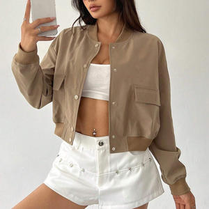 Chaqueta Bomber de Moda Urbana para Mujer, Bordado Personalizable, Corte Contemporáneo, Impermeable, Cierre de Cremallera, Mangas Desmontables - Product Image 6