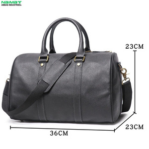 Wholesale Custom Genuine Leather Gym Bag Men Women Full Grain Cowhide Sports Duffle Fitness Travel Tote Weekend Carry on Bag - Product Image 4