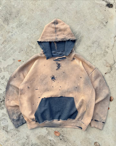 Sudadera con Capucha Vintage Personalizada con Logo, Estilo Urbano, de Forro Polar, Lisa, Oversize, con Lavado Ácido y Efecto Desgastado por el Sol - Product Image 5