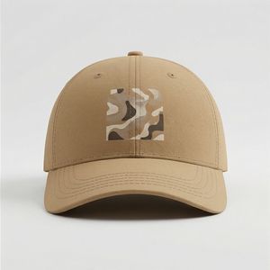 Gorra de béisbol cuadrada camuflada color bronceado, unisex de primera calidad, moda masculina que marca tendencia, venta al por mayor, gorra transpirable, Build Clothing A1 - Product Image 1