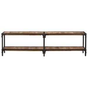 Meuble TV en bois de manguier massif avec support en fer thermolaqué, couleur bois naturel moyen - Product Image 2