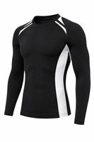Rashguard à manches longues pour homme, couleur unie - 100% polyester UPF50+, écologique, séchage rapide et évacuation de la transpiration pour le fitness