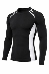 Camiseta de Manga Larga para Hombre, Color Sólido, 100% Poliéster, UPF50+, Ecológica, de Secado Rápido y Absorción de Sudor, para Fitness - Product Image 4