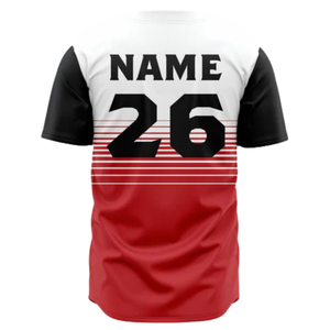 Camiseta de Béisbol Personalizada para Hombre, con Botones, Degradado Blanco y Rojo, Transpirable, Uniforme de Equipo de Softbol, Camiseta Deportiva para Juegos - Product Image 3