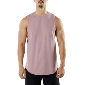 Custom Logo or Blank Casual Summer <b>Knitted</b> Plain Dyed Sleeveless Short Tank Top and Shorts <b>Sets</b> Men's - Product Image 3