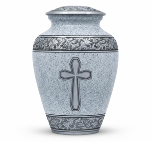 Urna Funeraria para Cenizas Humanas, Urna de Metal Azul Cielo Grabada a Mano, Urna Funeraria para Adultos, Venta al por Mayor - Product Image 3