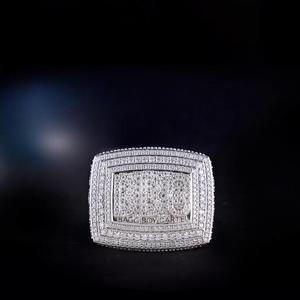 Bague en argent sterling de qualité supérieure avec moissanite, bijou de luxe pour promesse, fiançailles, anniversaire, mariage, cadeau pour femmes et hommes - Product Image 3