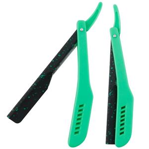 Yellow Speckled Stainless Steel Razor With <b>ABS</b> Plastic Handle Single Blade Face Shaving Tool - Product Image 4