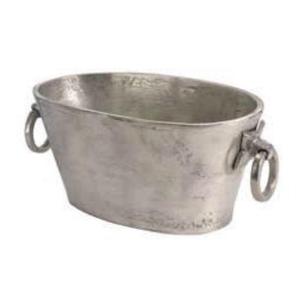 Seau à boissons et refroidisseur de bouteilles, design antique, en métal aluminium, refroidisseur à vin avec poignée latérale - Product Image 3