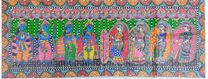 Vibrante Obra de Arte Madhubani Hecha a Mano, Lienzo 3D Completo, Decoración Folclórica India de Jharkand 5500 - Product Image 2