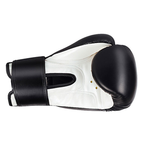 Gants de boxe en cuir noir avec fermeture à lacets pour les poignets, pour l'entraînement des adultes - Product Image 2