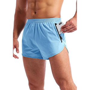 Pantalones Cortos Deportivos para Hombre, Color Azul Cielo, de Secado Rápido, para Atletas, con Bolsillo con Cremallera para Teléfono - Product Image 1