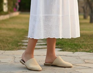 Sandales en raphia faites à la main, sandales d'été pour femmes, chaussures de plage marocaines - Product Image 1