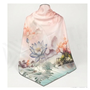 NORTH APPROACH Foulard carré en soie pour femme, imprimé floral, élégant, multifonctionnel, accessoire de mode toutes saisons - Product Image 2