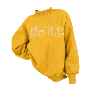 Pull-over col montant pour femme, streetwear, confortable et douillet, 100% coton, léger, pour l'hiver - Product Image 5