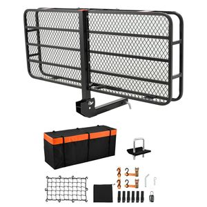 60\" X 24\" X 6\" 500 Lbs Capacity Hitch <b>Cargo</b> Carrier with Waterproof <b>Cargo</b> Bag Exterior Accessories Featuring <b>Cargo</b> <b>Net</b> Hook - Product Image 1