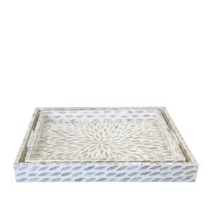 Ramadan Eid Nacre florale rectangulaire plateaux de service luxe style à couper le souffle du Vietnam - Product Image 4