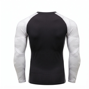 T-shirt de compression athlétique respirant à manches longues pour homme, imprimé numériquement, séchage rapide, pour adultes, fourniture OEM - Product Image 2