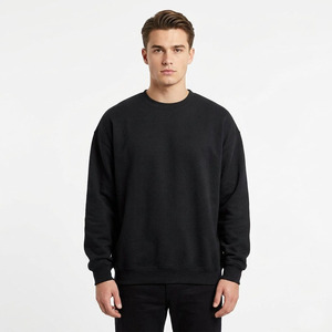 High-Quality Custom Logo Heavyweight 360g <b>Black</b> <b>Sweatshirt</b> <b>Plain</b> Oversized Streetwear Crewneck Unisex Blank <b>Sweatshirt</b> Wholesale - Product Image 5