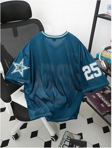 Camiseta de Fútbol de Malla Azul Oscuro Genius 25 con Parche de Estrella, Camiseta Deportiva Personalizada - Product Image 2