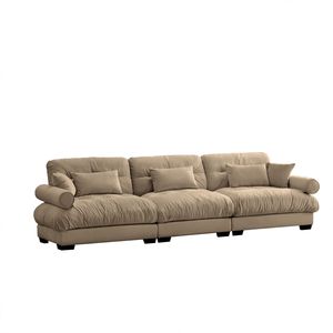 Modern 3-Seat Extra Large Velvet <b>Sofa</b> Oversize Cloud-Like Comfort with Waist Pillows & <b>Support</b> for Living Room - Product Image 4