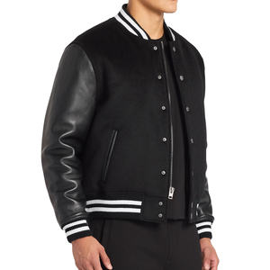 Chaqueta de Béisbol OEM Graffiti para Hombre, Chaqueta Universitaria Personalizada con Logotipo, Chaqueta Varsity con Mangas Bordadas - Product Image 3