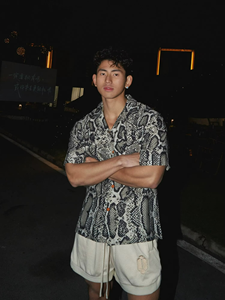 Camisa Blusa Vintage de Verano para Hombre, de Secado Rápido, Antiarrugas, Manga Corta, Estampado de Piel de Serpiente, Diseño Hawaiano de Poliéster, Estilo Informal - Product Image 3
