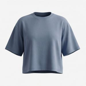 เสื้อยืดครอปท็อปผ้าฝ้ายสำหรับผู้หญิง ทรงหลวม ขายส่ง เหมาะสำหรับออกกำลังกาย ฟิตเนส คุณภาพสูง สีตามสั่ง - Product Image 1