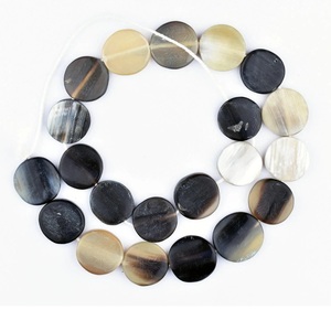 Natural Horn <b>Disc</b> Beads Oval <b>Cut</b> Flat <b>Stone</b> Bead Strand for Necklace Earring Making - Product Image 1