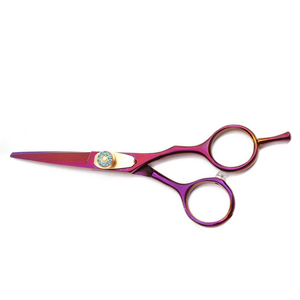 กรรไกรตัดผมคุณภาพสูง สแตนเลส 420 ด้ามจับขนาดกลาง เคลือบผิว สำหรับคนถนัดขวา ปลายทู่ คมกริบ สำหรับทำผมและความงาม - Product Image 6