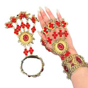 Bracelet afghan fait main de haute qualité, design personnalisé et magnifique, ensembles de bijoux vintage plaqués argent pour mariage 2026 - Product Image 1