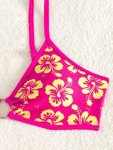 Conjunto de bikini personalizado OEM, traje de baño estampado para mujer, estampado floral brillante, conjunto de bikini de dos piezas para verano y playa para damas. - Product Image 4