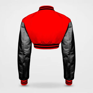 Veste de sport courte en tricot respirant sur mesure pour femmes avec broderie de patch personnalisée, service OEM - Product Image 5