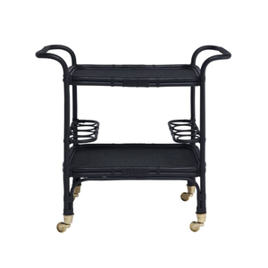 Wholesale Durable Rattan <b>Bar</b> <b>Trolley</b> Rattan Serving Two-tiered <b>Trolley</b> Good Price from Vietnam Factory - Product Image 2