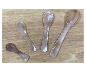 Cuillère en coquillage de qualité export avec manche en porcelaine, directement du fournisseur vietnamien - Cuillère décorative pour servir - Product Image 1