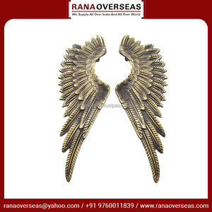 Par de manijas de puerta de ala de latón con acabado antiguo hecho a mano de calidad superior para todas las puertas del hogar, restaurante, oficina y hoteles - Product Image 3