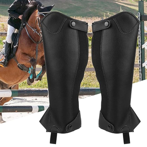 Meilleures ventes : Demi-chaps d'équitation pour hommes en cuir, avec impression de logo personnalisée, très demandés - Product Image 4